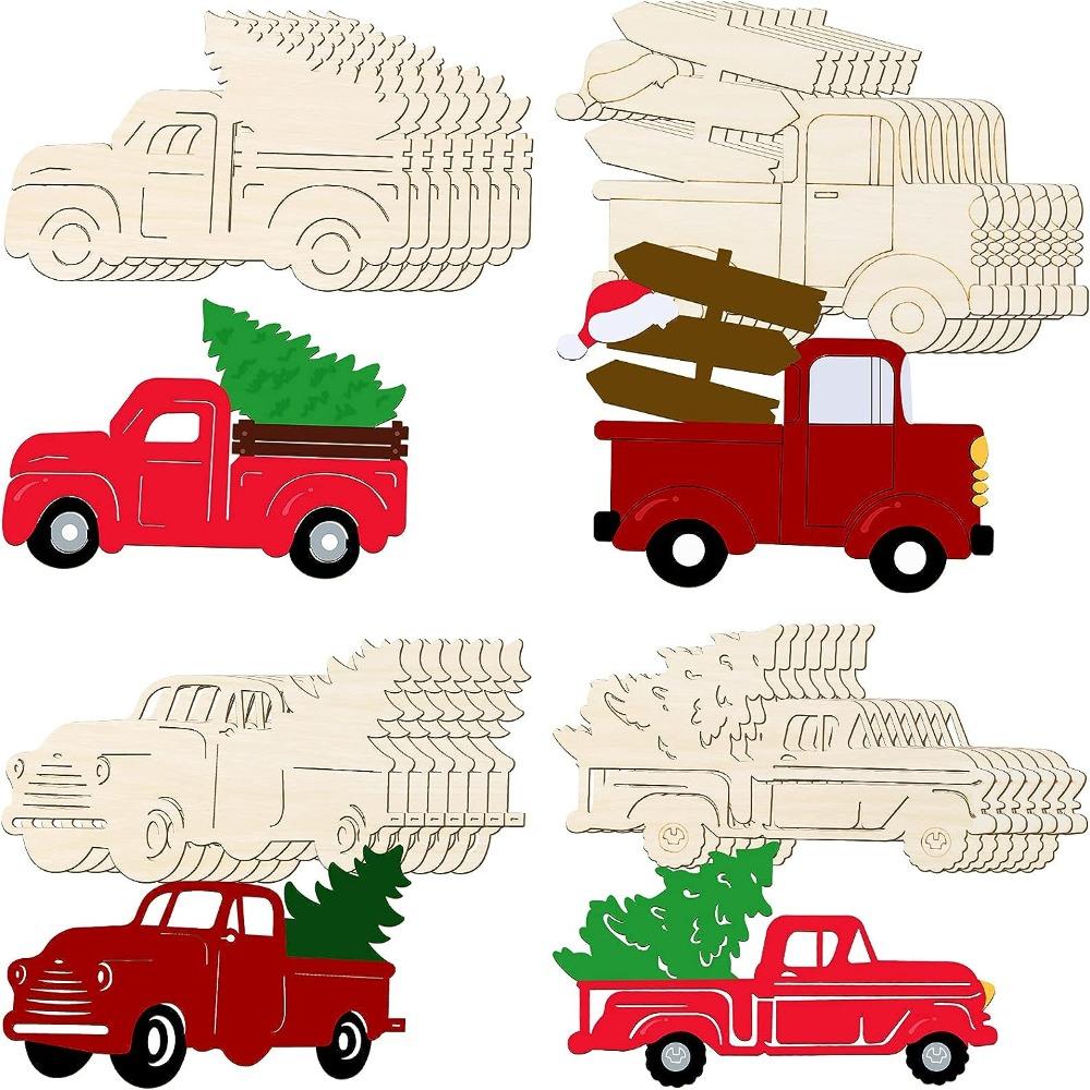 Форма грузовика Необработанные деревянные спилы Необработанный вырез в форме грузовика Деревянный вырез в форме грузовика Поделки своими руками